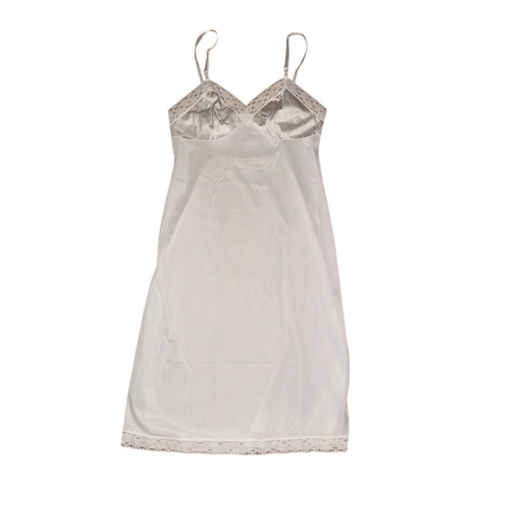 Vanity Fair‎ Full Slip Womens Size M White Lace Trim Adjustable Straps